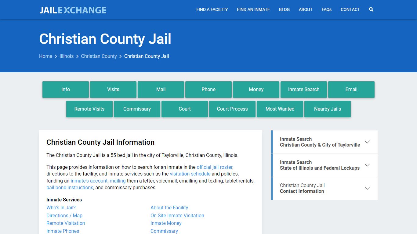 Christian County Jail, IL Inmate Search, Information