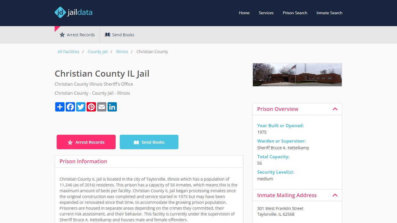 Christian County IL Jail Inmate Search and Prisoner Info - Taylorville, IL