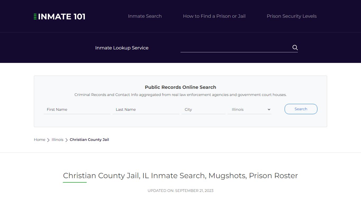 Christian County Jail, IL Inmate Search, Mugshots, Prison Roster